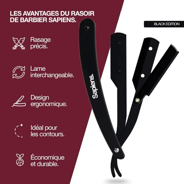 Rasoir Shavette Noir Sapiens – Image 4